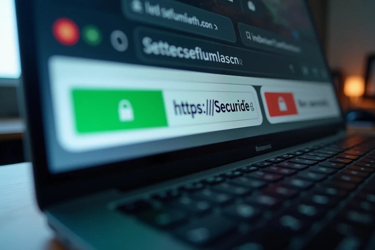 Comparaison visuelle entre un site sécurisé HTTPS et un site non sécurisé HTTP dans un navigateur web