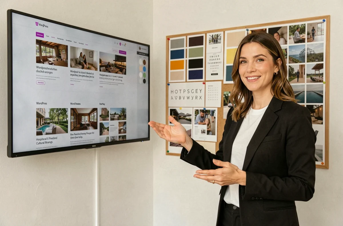 Directrice créative du Creativist Studio présentant un portfolio de sites WordPress design